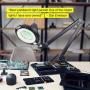 Brightech LightView PRO - LED Magnifying Glass Desk Lamp for Close Work - Bright, Lighted Magnifier for Reading, Crafts & Pro Tasks - Light Color Adjustable & Dimmable 1.75x (Black)