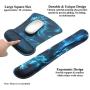 Meffort Inc Mouse Pad Wrist Support & Gaming Keyboard Wrist Pad Combo Set – Durable Ergonomic Anti Slip Non-Slip Square Base Rest Support - Blue Dragon Design