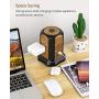 SUPERDANNY Surge Protector Tower USB Power Strip with 9 AC Outlets 4 USB Slots, 9.8ft Extension Cord Multiple Port Extender Desktop Charging Station for Office Home Dorm Bedroom, Soft Wood Grain