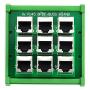 Electronics-Salon RJ45 8P8C 9-Way Buss Board DIN Rail Mount Interface Module.