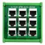 Electronics-Salon RJ45 8P8C 9-Way Buss Board DIN Rail Mount Interface Module.