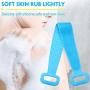 Lsnisni Silicone Bath Body Brush, Body Back Scrubber with Handles for Shower, Extra Long Lengthen 30 inches, Dual-Side Comfortable Massage for Shower