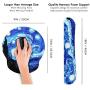 Van Gogh Starry Night Ergonomic Design Mouse Pad with Wrist Rest Hand Support and Keyboard Support. Round Large Mousing Area. Mouse Pad and Keyboard Pad for Laptop, PC Computer & Mac.