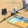 Travel Power Strip with USB - NTONPOWER 2 Outlets 3 USB Portable Desktop Charging Station, 15 inches Wrapped Short Extension Cord for for Hotels, Cruise, Nightstand, Airports, Conference Room - Black