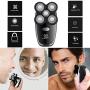 HappyGo 5 in 1 Rotary Electric Shaver for Men Bald Head Razors Wet Dry Men Grooming Kit LED 5D Floating Shaver with Nose Hair Sideburns Trimmer Hair Clippers Facial Brushes USB Rechargeable (Black)