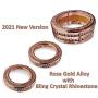 ToolEpic for Dodge Challenger Charger Accessories 2015-2021, for Ram 1500 2013-2018 - 2021 Luxury Rose Gold Alloy with Bling Crystal Rhinestone - Air Conditioning Volume Radio Button Knob Cover