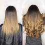 HOOJIH Halo Hair Extensions 2 Ways Adjustable Head Size One Piece Curly Wavy Hair Extension Synthetic Hairpieces for Women 20 Inch --Black brown