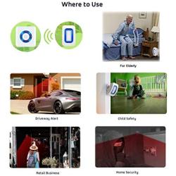 Wireless Caregiver Pager Motion Sensor Alert Room Bed Alarm and Fall Prevention for Home Elderly Kids with 1 Receiver and 1 Motion Detector