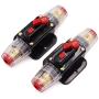 80A Audio Inline Circuit Breaker Reset Fuse PowMr Reset Fuse Holder 80 amp with Manual Reset for 12V-24V DC Car Audio, Stereo Switch and Solar Inverter System (2 Pack)