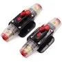 80A Audio Inline Circuit Breaker Reset Fuse PowMr Reset Fuse Holder 80 amp with Manual Reset for 12V-24V DC Car Audio, Stereo Switch and Solar Inverter System (2 Pack)
