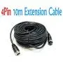 4Pin 18 LED IR Night Vision CCD Car Rear View Parking Reverse Camera + 4 Pin Connector Extension Cable For 12V/24V Bus Truck Trailer RV Caravan(Black Camera With 10m/33ft Cable)