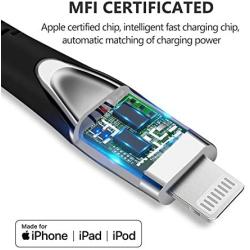 KINPS MFI Certified Lightning Cable 3FT, Upgrade iPhone Charger Cord Compatible with iPhone 12/11/XS Max/XS/XR/X/8 Plus/8/7 Plus/7/6S Plu/6Ss, iPad, (Black)