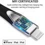KINPS MFI Certified Lightning Cable 3FT, Upgrade iPhone Charger Cord Compatible with iPhone 12/11/XS Max/XS/XR/X/8 Plus/8/7 Plus/7/6S Plu/6Ss, iPad, (Black)