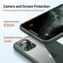TORRAS Diamonds Clear Compatible for iPhone 11 Pro Max Case [Non-Yellow][Fully Protective] Slim Fit Shockproof Hard Plastic Back & Soft Silicone Bumper Phone Case 6.5, Midnight Green