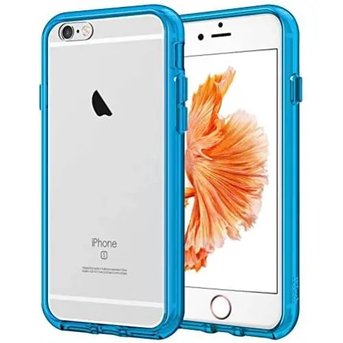 JETech Case Compatible with iPhone 6 Plus and iPhone 6s Plus 5.5-Inch, Shock-Absorption Bumper Cover, Anti-Scratch Clear Back (Blue)
