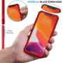ORETECH Designed for iPhone XR Case, with[2 x Tempered Glass Screen Protector] 360 Full Body Shockproof Anti Scratch Protection Cover Hard PC Soft Rubber Silicone Case for iPhone XR 6.1 2018 Red