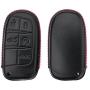 ROYALFOX Genuine Leather 3 4 5 Buttons Smart Key Fob case Cover for Jeep Cherokee Compass Renegade Grand Cherokee, Fiat,Dodge Charger Challenger Dart Journey Durango Grand Caravan RAM (Black)