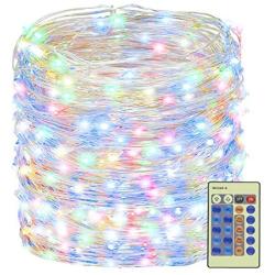 Decute 500LED Fairy String Lights Multi-Color Christmas Lights 164ft Silver Wire w/Remote, Firefly Lights Starry Light for DIY Christmas Tree Costume Wedding Party Table Centerpiece Decor
