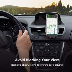 Uhomely Car Cell Phone Air Vent Holder with One Button Release, 360 Degree Rotation Adjustable Car Cradle for iPhone XR/Xs/XS Max/X/8/8+/7/7+/6/6+/6S/6S+ Galaxy A10/S9/S8/S7 Pixel 4 3a and More
