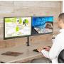 FORGING MOUNT Dual Monitor Desk Stand Mount, Full Motion Adjustable Computer Monitor Arm Mount Fits 13'' to 27'' LCD Screens, VESA 75 100,Each Arm Holds up to 22lbs,with C-Clamp and Grommet Base