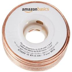 Amazon Basics 100ft 16-Gauge Audio Stereo Speaker Wire Cable, 100 Feet