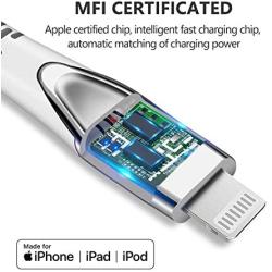 KINPS MFI Certified Lightning Cable 10FT, Upgrade iPhone Charger Cord Compatible with iPhone 12/11/XS Max/XS/XR/X/8 Plus/8/7 Plus/7/6S Plu/6Ss, iPad, (Red)