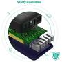 USB Charger RAVPower 60W 12A 6-Port Desktop USB Charging Station with iSmart Multiple Port, Compatible iPhone 12 Mini SE 11 Pro Max XS XR X iPad Pro Air Mini Galaxy S10 Note 10 Tablet (Navy Blue)