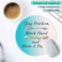 ITNRSIIET Mouse Pad Quotes Inspirational, Small Round Mouse Pad with Stay Positive Work Hard and Make It Happen, Custom Mouse Mat for Men Women Students Office Computer Laptop Mac