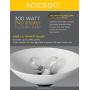 Adesso 5023-22 Expo 300W Torchiere, 71.5 in, 2 x 150W Incandescent/LED, Brushed Steel/Chrome Finish, 1 Floor Lamp