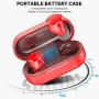 TOZO T12 Wireless Earbuds Bluetooth Headphones Premium Fidelity Sound Quality Wireless Charging Case Digital LED Intelligence Display IPX8 Waterproof Earphones Built-in Mic Headset for Sport Red