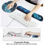 Meffort Inc Mouse Pad Wrist Support & Gaming Keyboard Wrist Pad Combo Set – Durable Ergonomic Anti Slip Non-Slip Round Base Rest Support - Blue Dragon Design