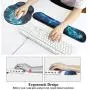 Meffort Inc Mouse Pad Wrist Support & Gaming Keyboard Wrist Pad Combo Set – Durable Ergonomic Anti Slip Non-Slip Round Base Rest Support - Blue Dragon Design