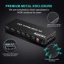 FERRISA 4x2 HDMI Matrix Switch,4 in 2 Out Matrix HDMI Video Switcher Splitter +Optical & L/R Audio Output,Support Ultra HD 4K x 2K,3D 1080P,Audio EDID Extractor with IR Remote Control & Power Adapter