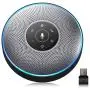Bluetooth Speakerphone - M2 Gray Conference Speaker w/Dongle, Idea for Home Office 360º Voice Pickup 4 AI Echo & Noise Canceling Microphones, Skype USB Speakerphone AUX in/Out for up to 8 People