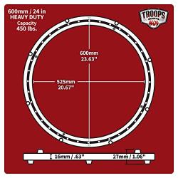 TROOPS BBQ Lazy Susan Turntable Ring - Heavy-Duty Aluminum Lazy Susan Bearing Hardware Single-Row Ball Bearings for Heavy Loads (450 lbs. Capacity) - 24 Inches