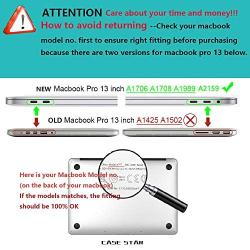 Hard Shell Case Cover Compatible with MacBook Pro 13 inch for 2019 2018 2017 2016 Release Model A2159 A1989 A1708 A1706 Composition Notebook Laptop Hard Shell Cover Case - Black