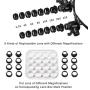 Headband Magnifier with LED Light for Jewelry Clock Electronics Repair Magnifying Glass Loupe with Precision Tweezers and 8 Interchangeable Lens: 2.5X/ 4X/ 6X/ 8X/ 10x/ 15x/ 20x/ 25x