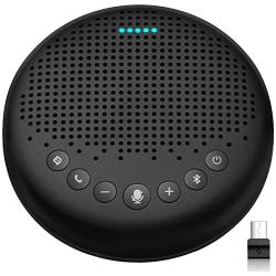 Luna Speakerphone+Daisy Chain Cable - Luna Computer Speaker with Microphone 2pcs w/Cable, Conference Microphone for Home Office & Meeting up to 12 People, Speakerphone Idea for Business Gift Black