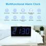 Digital Dual Alarm Clock for Bedrooms, 7 Large LED Display Clock USB Charger, Dimmer,4 Alarm Volume,12/24H,Easy Set Loud Plug in Clock Battery Backup for Heavy Sleeper Kids Senior Boy Girl Teen Home