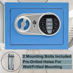 Sdstone Security Safe Box with Induction Light,Electronic Digital Securit Safe with Keypad, Wall or Cabinet Anchoring Design -Protect Cash Money, Jewelry, Passports-for Home, Business ，0.23 Cubic Feet