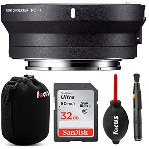 Sigma MC-11 Lens Mount Converter (Canon EF to Sony E-Mount) with 32GB SD Card