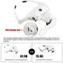 BIJIA Head Magnifier-USB Rechargeable LED Illuminated Head Mount Magnifying Glass with Headband,2 LED Light,5 Interchangeable Lens for Jewelry Loupe,Crafts,Electronics Repair,Hobby,Eyelash Extension