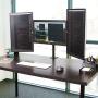 Mount-It! Triple Monitor Mount | 3 Computer Screen Desk Stand with Clamp and Grommet Base Fits Up to 24, 27, 32 Displays | Universal VESA Pattern 75x75 and 100x100