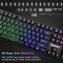 NPET S20 Wired Gaming Keyboard Mouse Combo, LED Backlit Quiet Ergonomic Mechanical Feeling Keyboard, Backlit Gaming Mouse 3200 DPI, for Desktop, Computer, PC