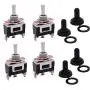 Twidec /4PCS Heavy Duty Rocker Momentary Toggle Switch 20A 125V SPDT 3 Position 3 Pin (ON)-Off-(ON) Switch with Metal Bat Waterproof Cap Ten-123-4Pcs
