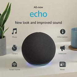 All-new Echo (4th Gen) | With premium sound, smart home hub, and Alexa | Charcoal
