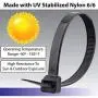 Kable Kontrol Heavy Duty Black Zip Ties – 18” Inch Long – 120 Lbs Tensile Strength – 100 Pcs/Pack - UV resistant Nylon | Multipurpose | Self-Locking Cable Management Wire Wraps
