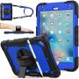 SEYMAC stock Case for iPad Mini 5/4, Protection [Full-Body] Case with 360 Degrees Rotating Stand [Pencil Holder] [Screen Protector] Hand Strap for iPad Mini 5th/4th Generation 7.9 inch(Blue+Black)
