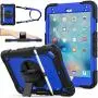SEYMAC stock Case for iPad Mini 5/4, Protection [Full-Body] Case with 360 Degrees Rotating Stand [Pencil Holder] [Screen Protector] Hand Strap for iPad Mini 5th/4th Generation 7.9 inch(Blue+Black)