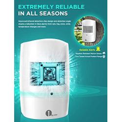 Driveway Alarm, 1byone Motion Sensor 1000ft Operating Range, 36 Melodies, Home Security Alert System with 1 Weatherproof PIR Motion Detector, Protect Indoor/Outdoor Property